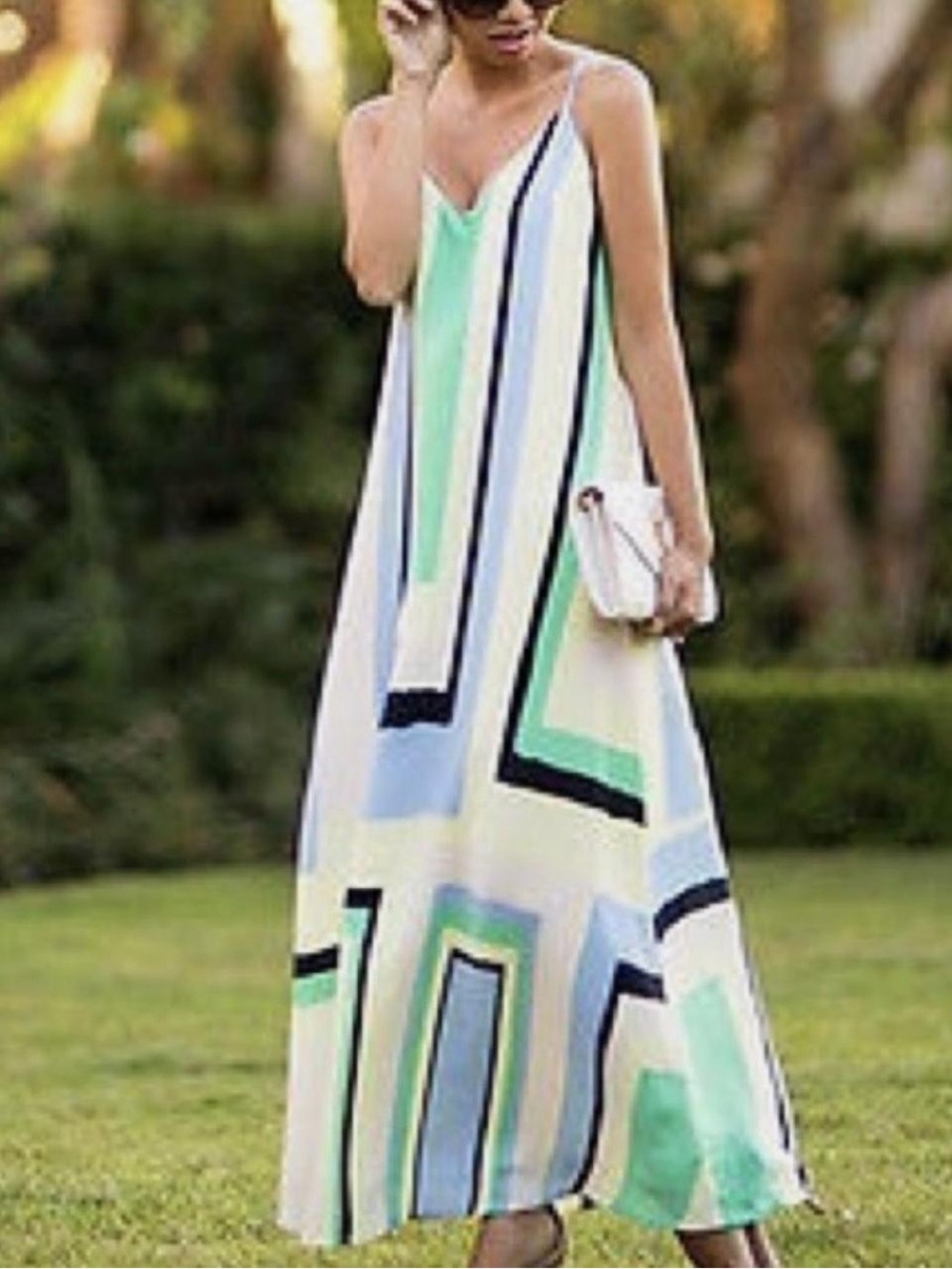 Maeve Anthropologie Abstract Maxi Dress Color Block XS